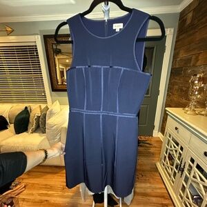 Elegant Navy Blue Sleeveless Dress